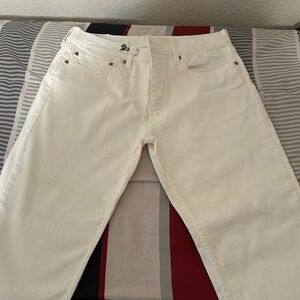 Men All White Levi Pants